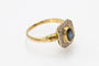 Bague 59 Bague géométrique en or jaune 18 carats avec saphir et diamants 58 Facettes 11260
