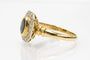 Bague 59 Bague géométrique en or jaune 18 carats avec saphir et diamants 58 Facettes 11260
