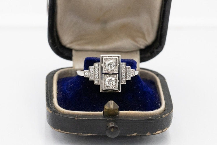Bague 59 Bague Art déco en platine et diamants 58 Facettes 11327