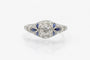 Bague Bague Art déco en platine sertie de diamants et saphirs synthétiques 58 Facettes 11324