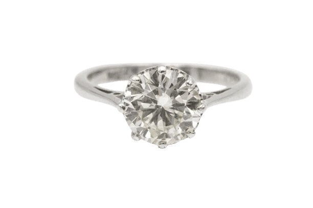 Bague 53 Bague solitaire en or blanc 18 carats avec diamant 2,01 ct 58 Facettes 11533