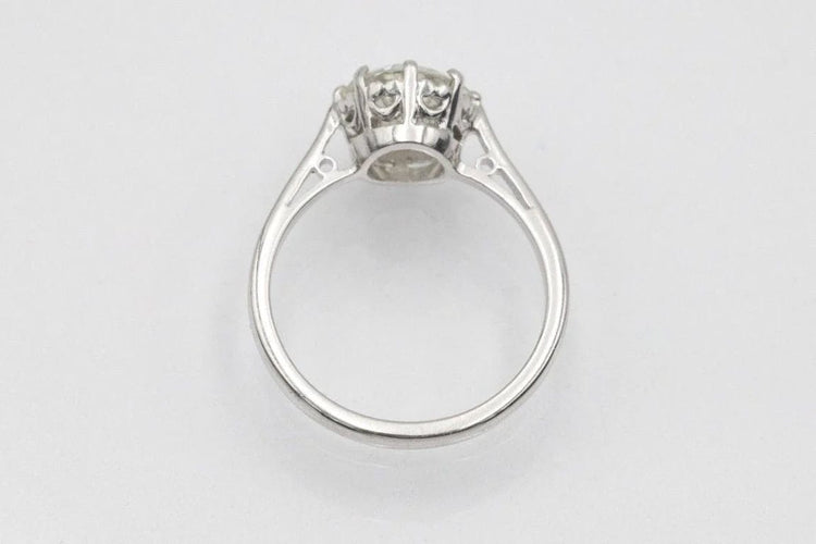 Bague 53 Bague solitaire en or blanc 18 carats avec diamant 2,01 ct 58 Facettes 11533