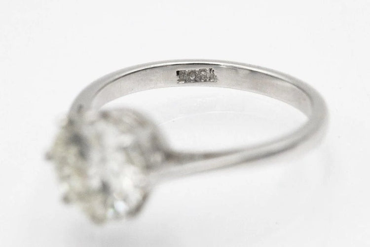 Bague 53 Bague solitaire en or blanc 18 carats avec diamant 2,01 ct 58 Facettes 11533