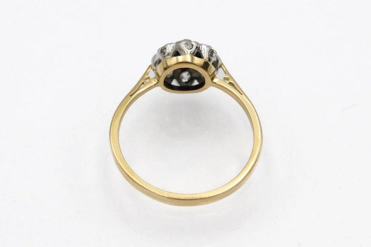 Bague 55 Bague en or jaune 18 carats avec saphir et diamants 58 Facettes 11550