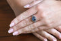 Bague 49 Art déco - Bague en platine avec saphir coussin et diamants 58 Facettes 11300