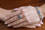 Bague 49 Art déco - Bague en platine avec saphir coussin et diamants 58 Facettes 11300