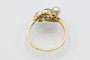Bague 57 Bague vintage en or jaune et platine, diamants et perles 58 Facettes 11575