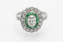 Bague 52 Bague en platine avec diamants et émeraudes 58 Facettes 11080