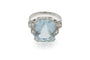 Bague 49 Art déco - Bague en platine, aigue-marine et diamants 58 Facettes 11462