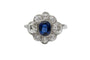 Bague 52 Bague ancienne en or blanc avec saphir et diamants 58 Facettes 11482