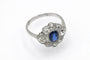 Bague 52 Bague ancienne en or blanc avec saphir et diamants 58 Facettes 11482