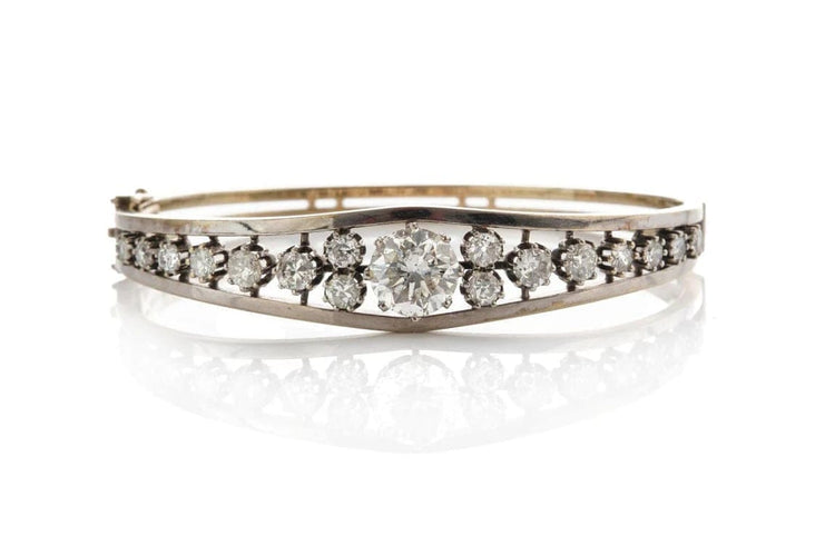 Bracelet Bracelet ancien en or blanc 14 carats et diamants 5,07 ct 58 Facettes 10385