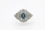 Bague Bague géométrique en platine 950 avec aigue-marine et diamants 58 Facettes 11701