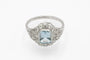 Bague Bague géométrique en platine 950 avec aigue-marine et diamants 58 Facettes 11701