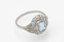 Bague Bague géométrique en platine 950 avec aigue-marine et diamants 58 Facettes 11701