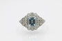 Bague Bague géométrique en platine 950 avec aigue-marine et diamants 58 Facettes 11701