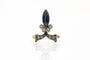 Bague 47 Bague diadème antique saphir et diamants en or jaune 14 carats 58 Facettes 11720