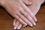 Bague 55 Bague Art déco en or blanc 18 carats avec diamants et saphirs synthétiques 58 Facettes 11594
