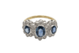 Bague 54 Bague en or blanc et jaune 18 carats avec saphirs et diamants 58 Facettes 11722