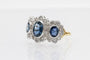 Bague 54 Bague en or blanc et jaune 18 carats avec saphirs et diamants 58 Facettes 11722