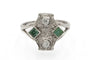 Bague 56 Art déco - Bague en or blanc et platine avec diamants et tourmalines 58 Facettes 11616
