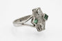 Bague 56 Art déco - Bague en or blanc et platine avec diamants et tourmalines 58 Facettes 11616