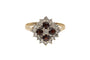 Bague 55 Bague vintage en or blanc 14 carats avec grenats et diamants 58 Facettes 11565