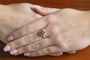 Bague 55 Bague vintage en or blanc 14 carats avec grenats et diamants 58 Facettes 11565