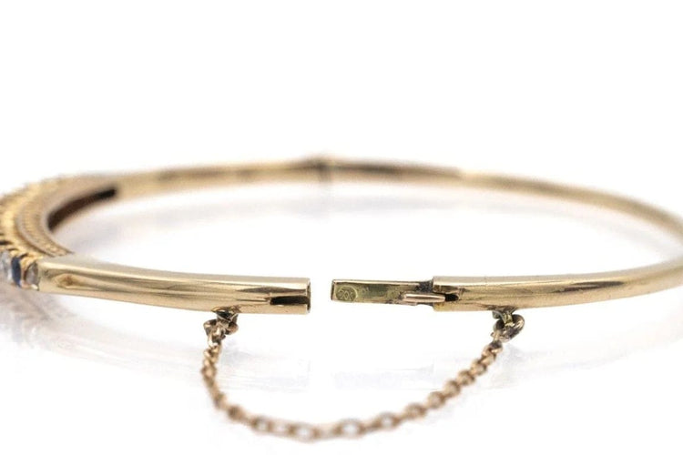 Bracelet Bracelet ancien en or jaune 14 carats avec saphirs et diamants 58 Facettes 11715