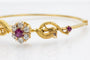 Bracelet Bracelet ancien motif phénix en or jaune 14 carats, rubis et diamants 58 Facettes 11397