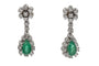 Boucles d'oreilles Boucles d’oreilles pendantes en or blanc 14 carats, émeraudes et diamants 58 Facettes 11569