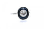Bague 59 Art déco - Bague en platine avec diamant 0,85 ct et saphir synthétique 58 Facettes 11777