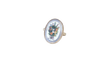 Bague 55 Bague micro-mosaïque bouquet de fleurs en or jaune 58 Facettes