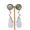Boucles d'oreilles Boucles d’oreilles en or jaune 750, nacre, calcédoine et rubis 58 Facettes