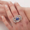 Bague 54 Bague saphir et diamants en or blanc 750 58 Facettes
