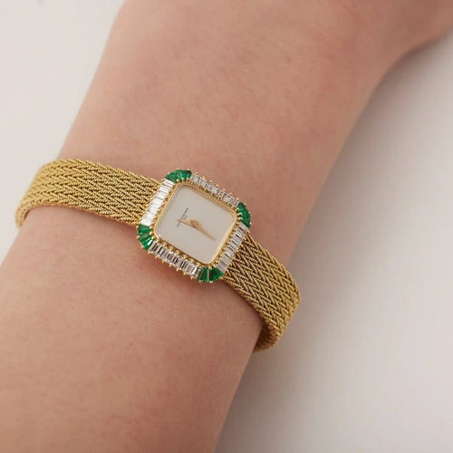 Montre Vacheron Constantin - Montre en or jaune sertie de diamants et émeraudes 58 Facettes