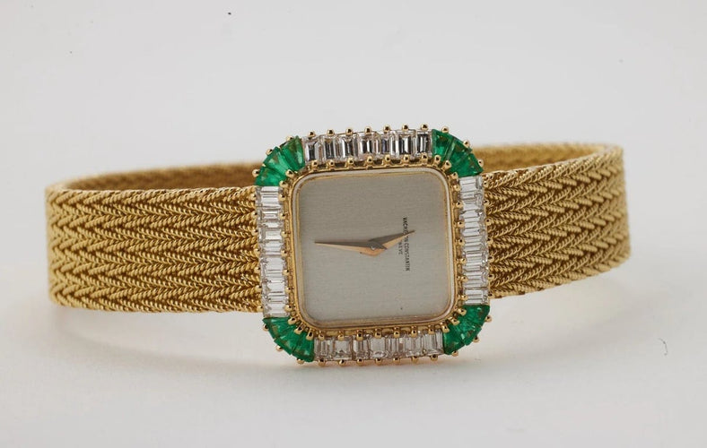 Montre Vacheron Constantin - Montre en or jaune sertie de diamants et émeraudes 58 Facettes