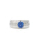 Bague 53 Bague saphir et diamants en or blanc 18 carats 58 Facettes
