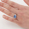 Bague 51 Bague en or blanc 18 carats avec saphir et diamants 58 Facettes