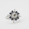Bague 54 Bague vintage en or blanc 750 avec diamant 1,26 ct et saphir 0,80 ct 58 Facettes