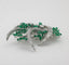 Broche Broche en or blanc 750 avec émeraudes et diamants 58 Facettes