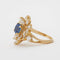 Bague 53 Bague en or jaune 750 avec saphir ovale et diamants 58 Facettes