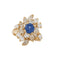 Bague 53 Bague en or jaune 750 avec saphir ovale et diamants 58 Facettes