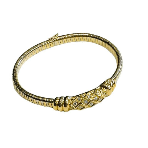 Bracelet Cartier - Bracelet deux ors en or jaune et blanc et diamants 58 Facettes