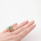 Bague 53 Bague dôme rétro en or jaune avec turquoise et diamant 58 Facettes