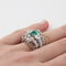 Bague 50 Bague Art déco en platine avec émeraude et diamants 58 Facettes