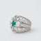 Bague 50 Bague Art déco en platine avec émeraude et diamants 58 Facettes