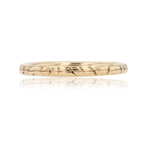 Bague 54 Alliance double ciselée en or jaune 18 carats 58 Facettes 25-145