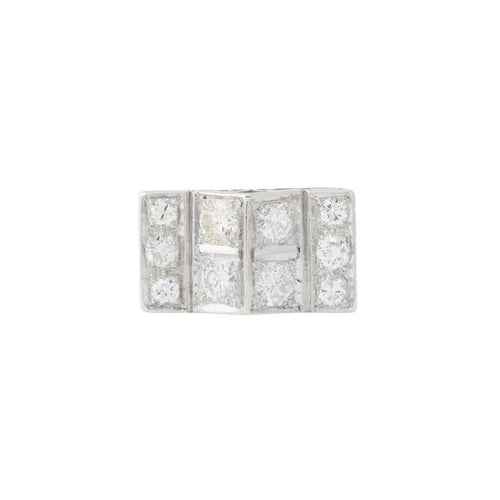 Bague 48 Bague Art déco en platine 950 et diamants 58 Facettes
