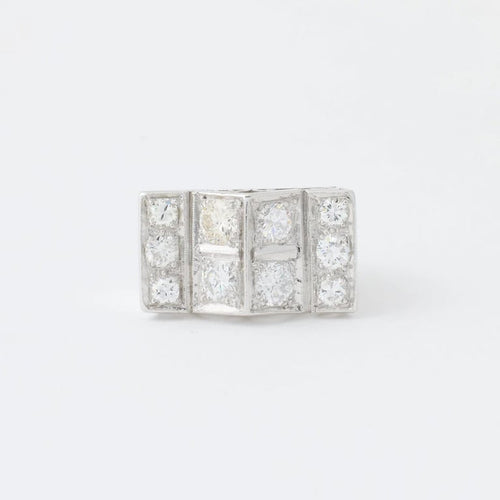 Bague 48 Bague Art déco en platine 950 et diamants 58 Facettes